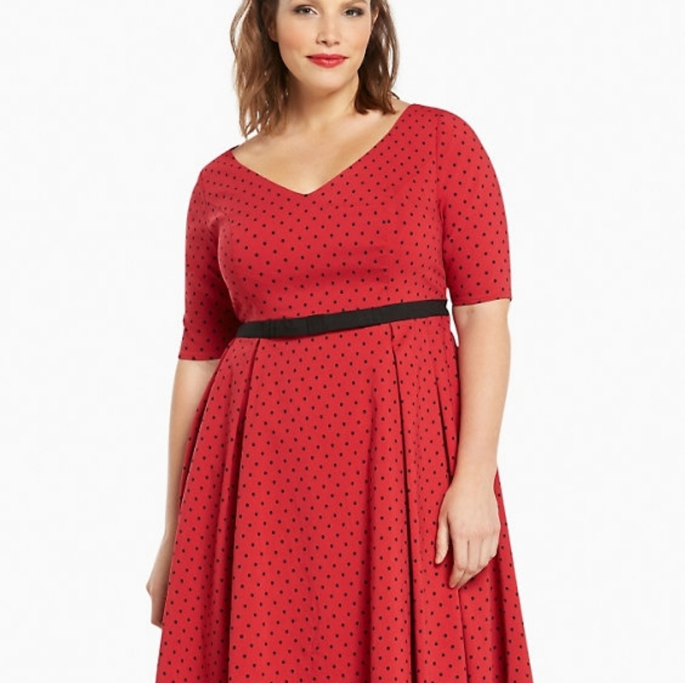Torrid Red and Black Retro Swing Dress